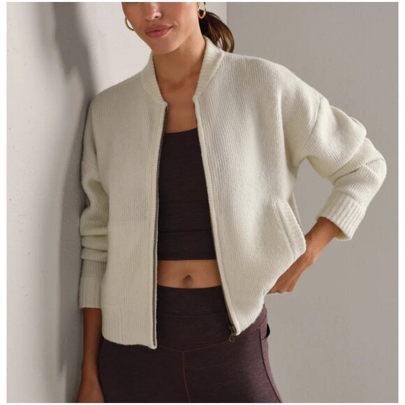 Rhone women's Westside Full Zip Cardigan Sweater size M medium sand stone ivory - Picture 4 of 12